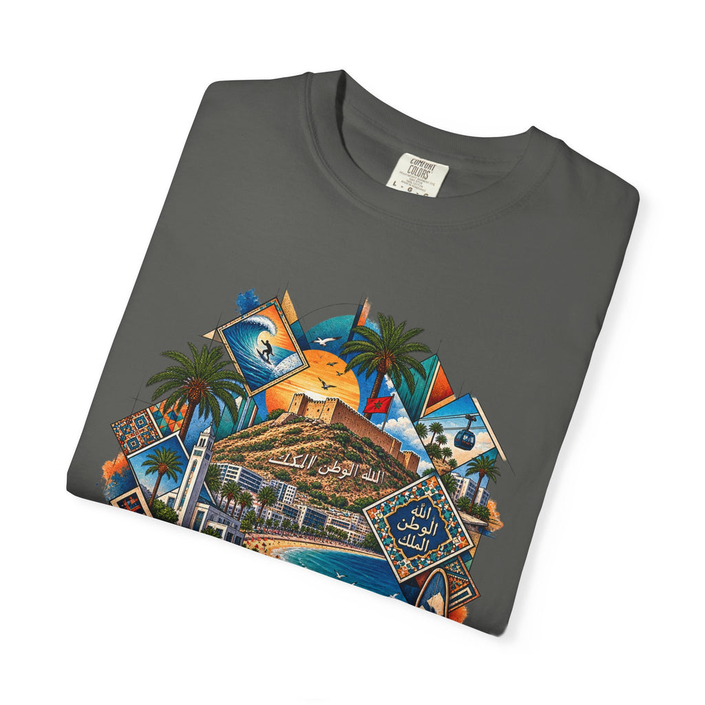 Coastal Mosaic Graphic T-Shirt — Vintage Beach Landscape Tee