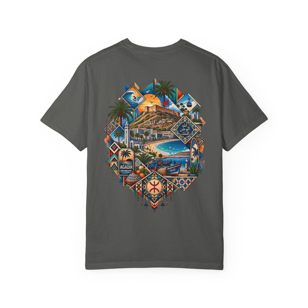 Coastal Mosaic Graphic T-Shirt — Vintage Beach Landscape Tee