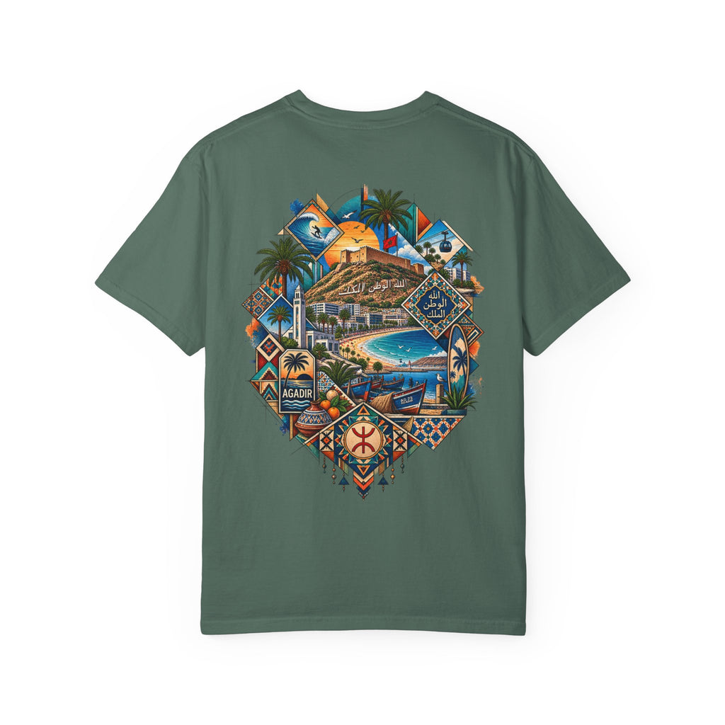 Coastal Mosaic Graphic T-Shirt — Vintage Beach Landscape Tee