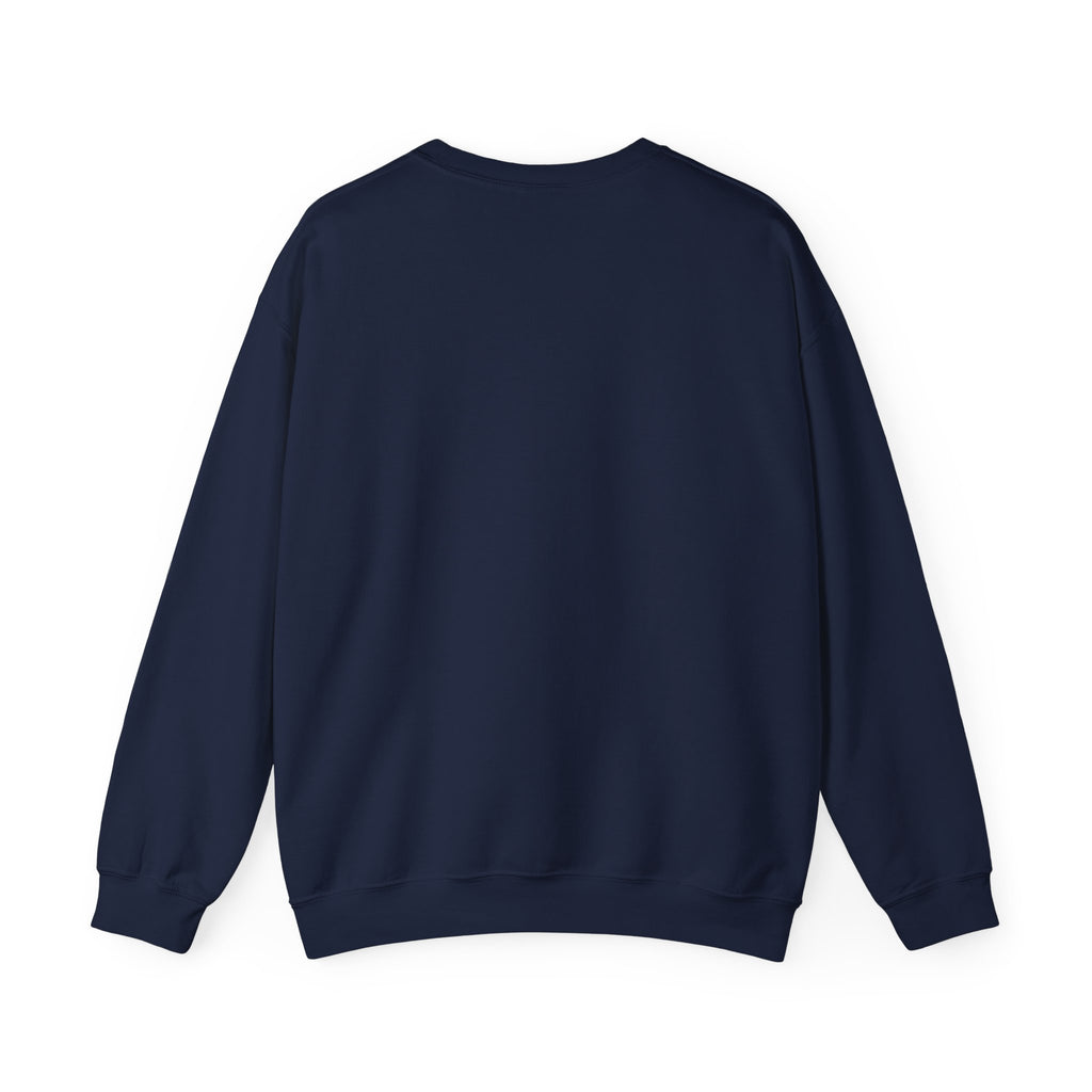 Power of Money Crewneck Sweatshirt — Vintage Statue & Bank Graphic