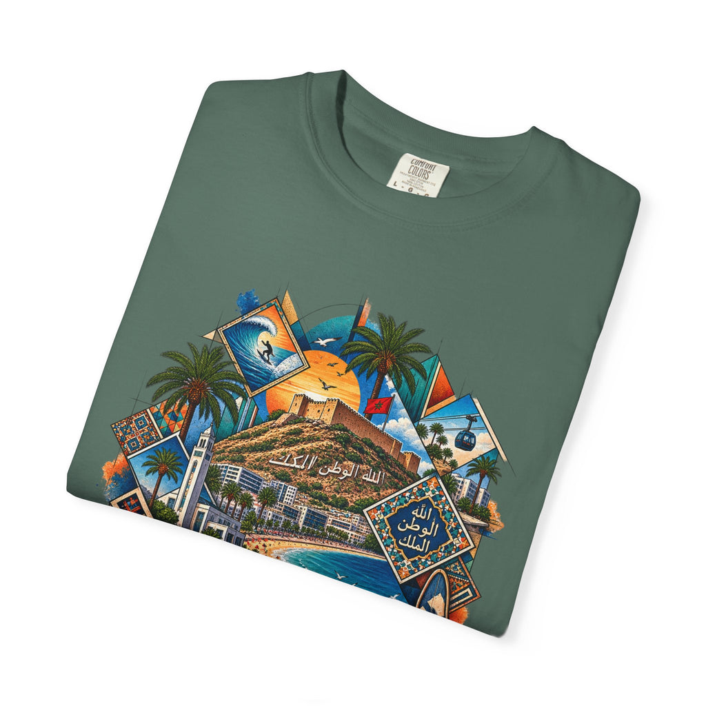 Coastal Mosaic Graphic T-Shirt — Vintage Beach Landscape Tee