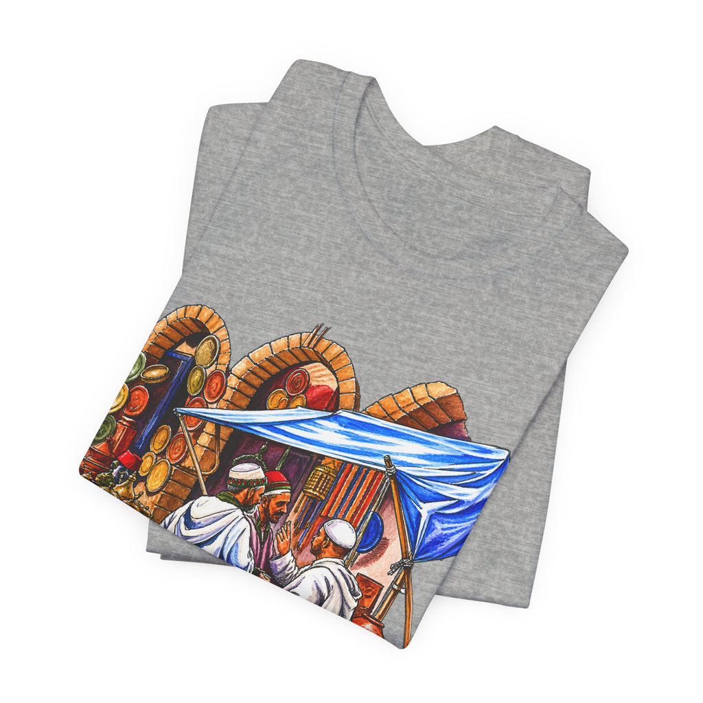 Marketplace Market Day T‑Shirt — Vintage Middle Eastern Bazaar Illustration