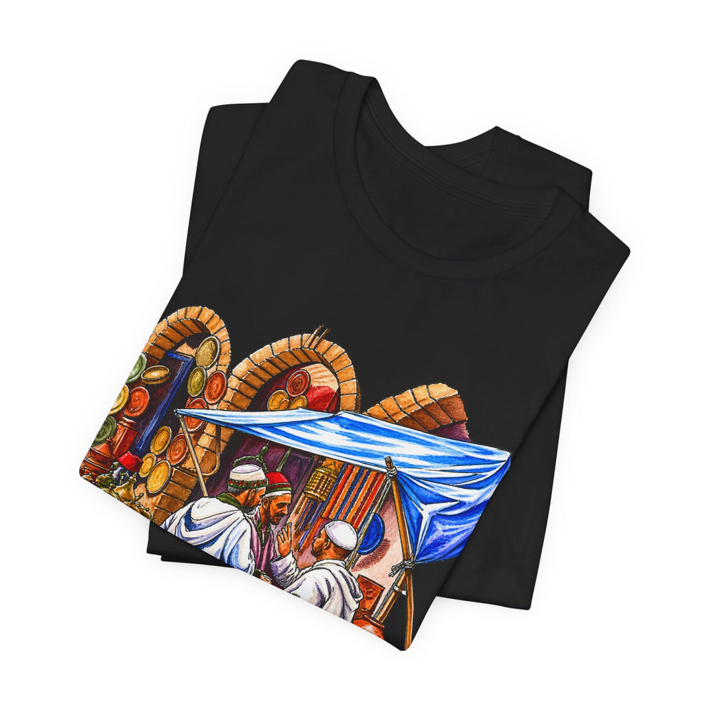 Marketplace Market Day T‑Shirt — Vintage Middle Eastern Bazaar Illustration