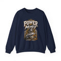 Power of Money Crewneck Sweatshirt — Vintage Statue & Bank Graphic