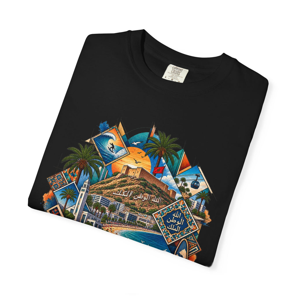 Coastal Mosaic Graphic T-Shirt — Vintage Beach Landscape Tee