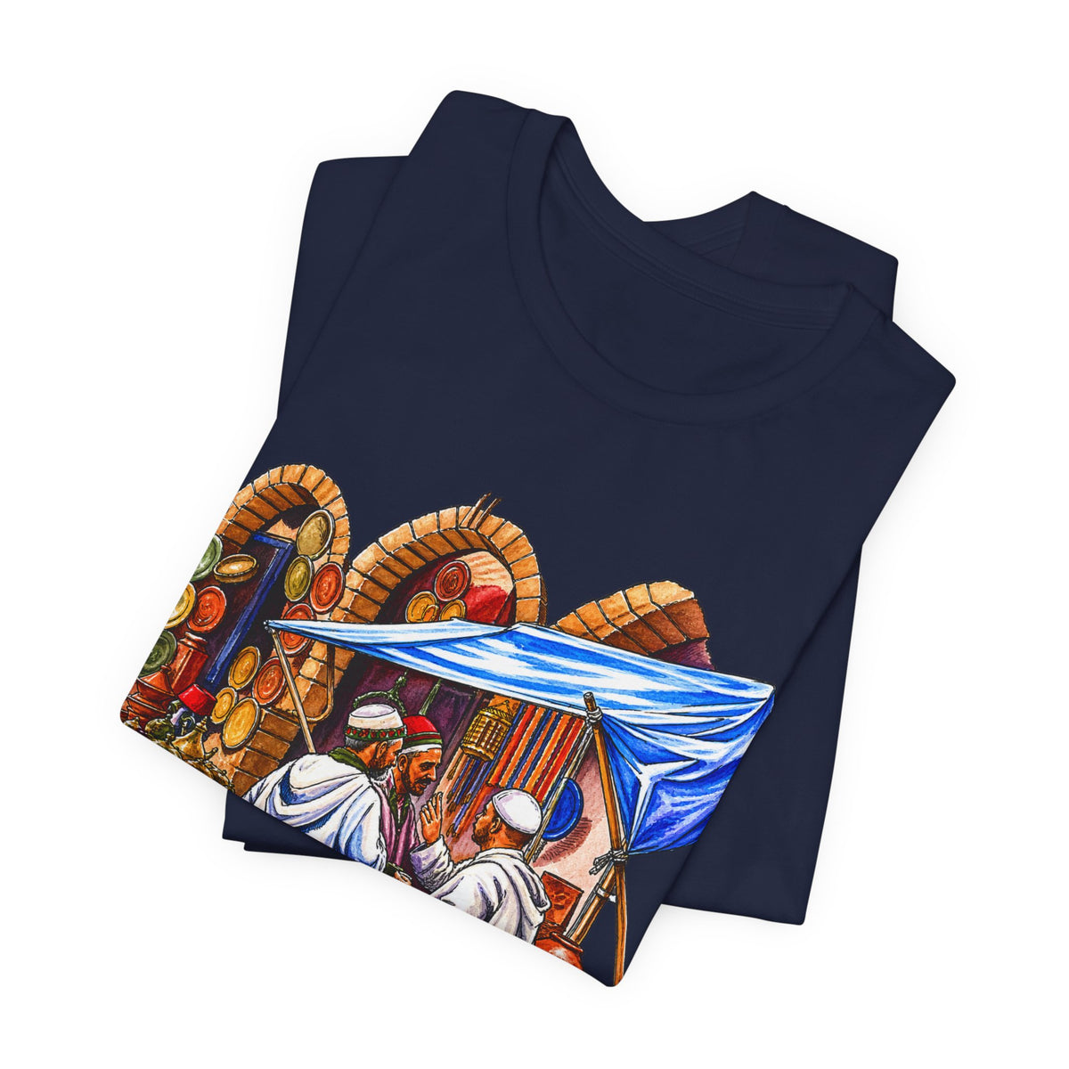 Marketplace Market Day T‑Shirt — Vintage Middle Eastern Bazaar Illustration